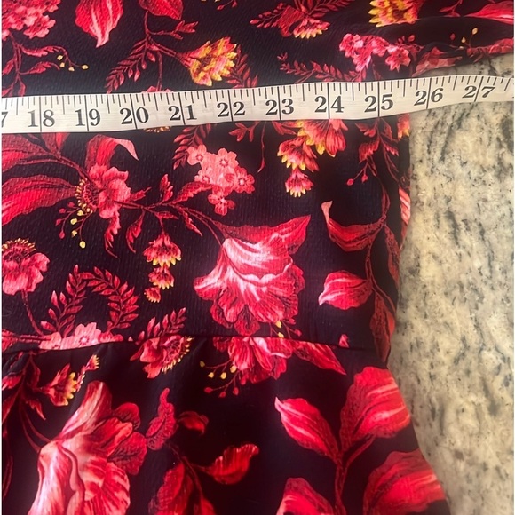 Terra & Sky Winter Dress Size 2X, Womens Red,Black,Flora,Long Sleeve,OOZES class - Picture 8 of 9